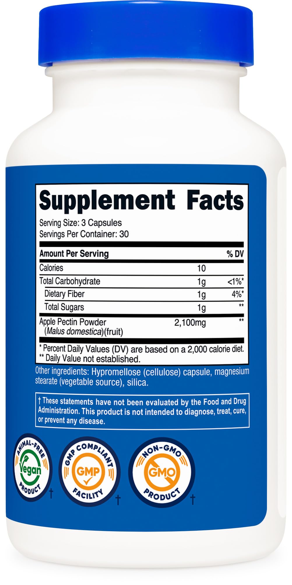 Empaque sostenible de Nutricost pectina de manzana, libre de gluten