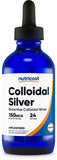 Nutricost plata coloidal, botella de vidrio azul cobalto protege la estabilidad frente a la luz ultravioleta