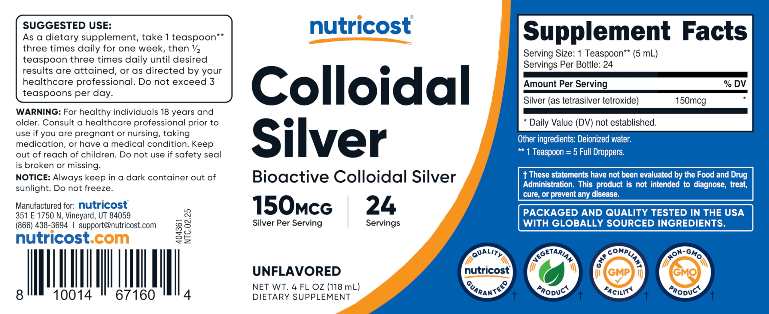 Nutricost plata coloidal, dosificador ergonómico facilita servir porciones con precisión