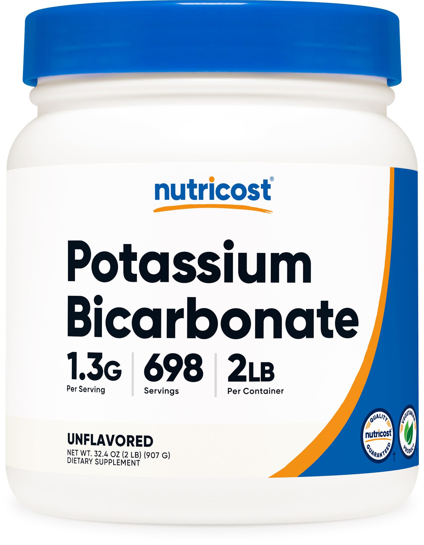 Nutricost Polvo de bicarbonato de potasio 2 lb, polvo de alta pureza para recetas.