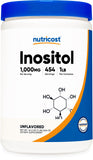 Nutricost polvo de inositol en botella para uso diario y dosificación