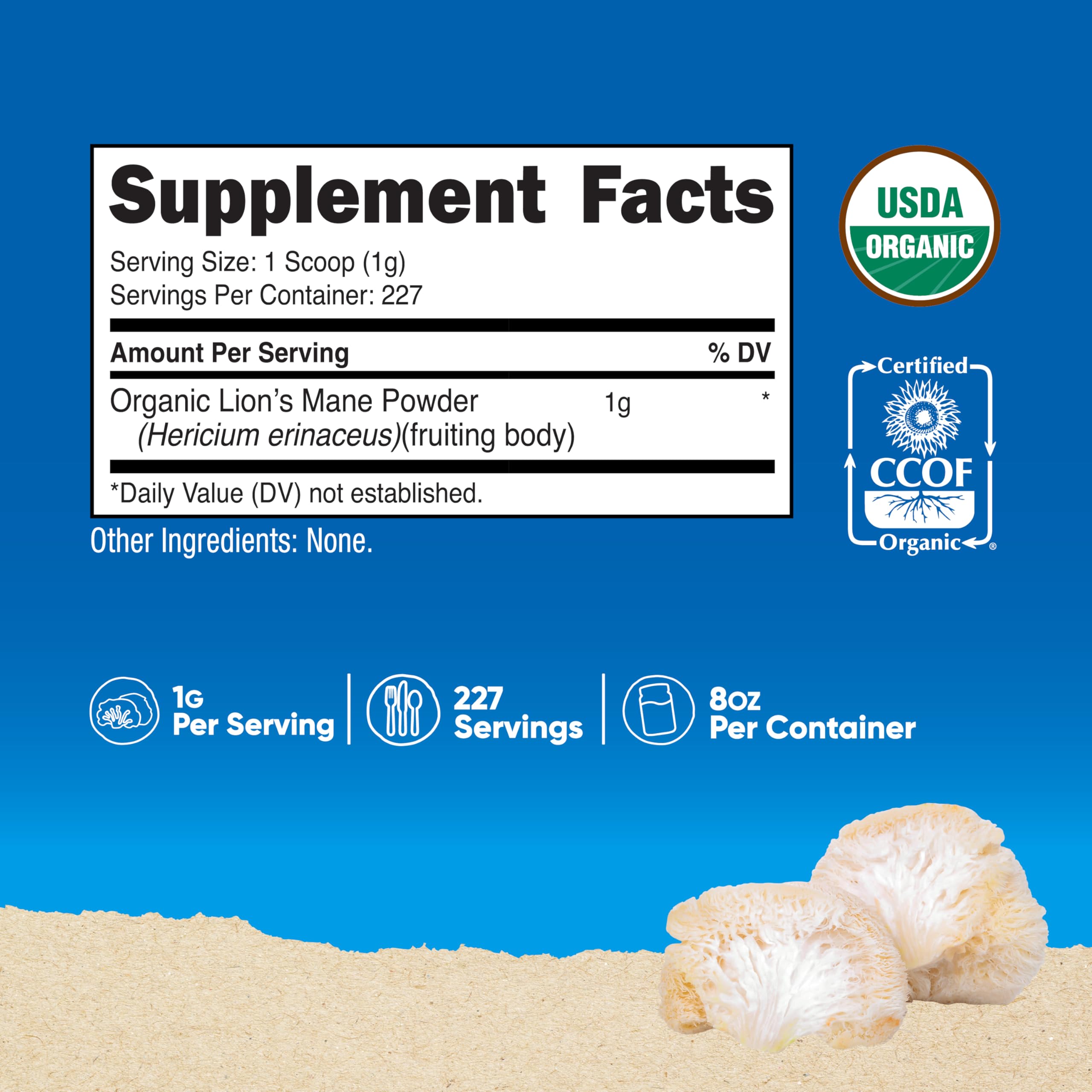 Nutricost polvo melena de león para batidos, disolución fácil
