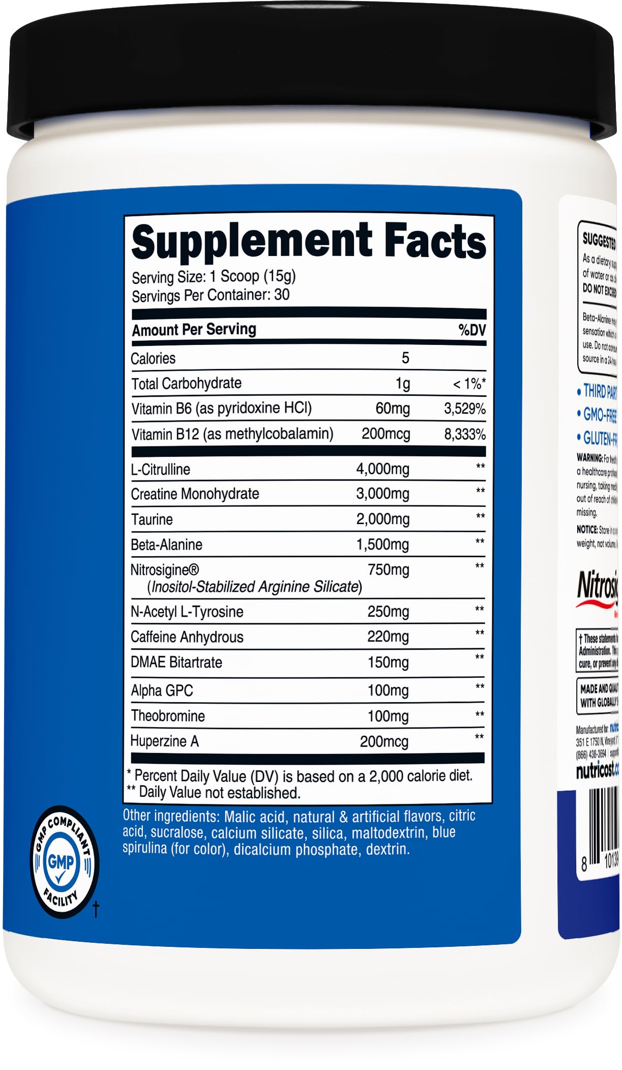 Uso en gimnasio: Nutricost Pre-C preparado para sesiones de entrenamiento.