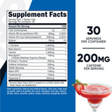 Nutricost Pre-Entrenamiento dispensador muestra dosis para rendimiento sostenido.