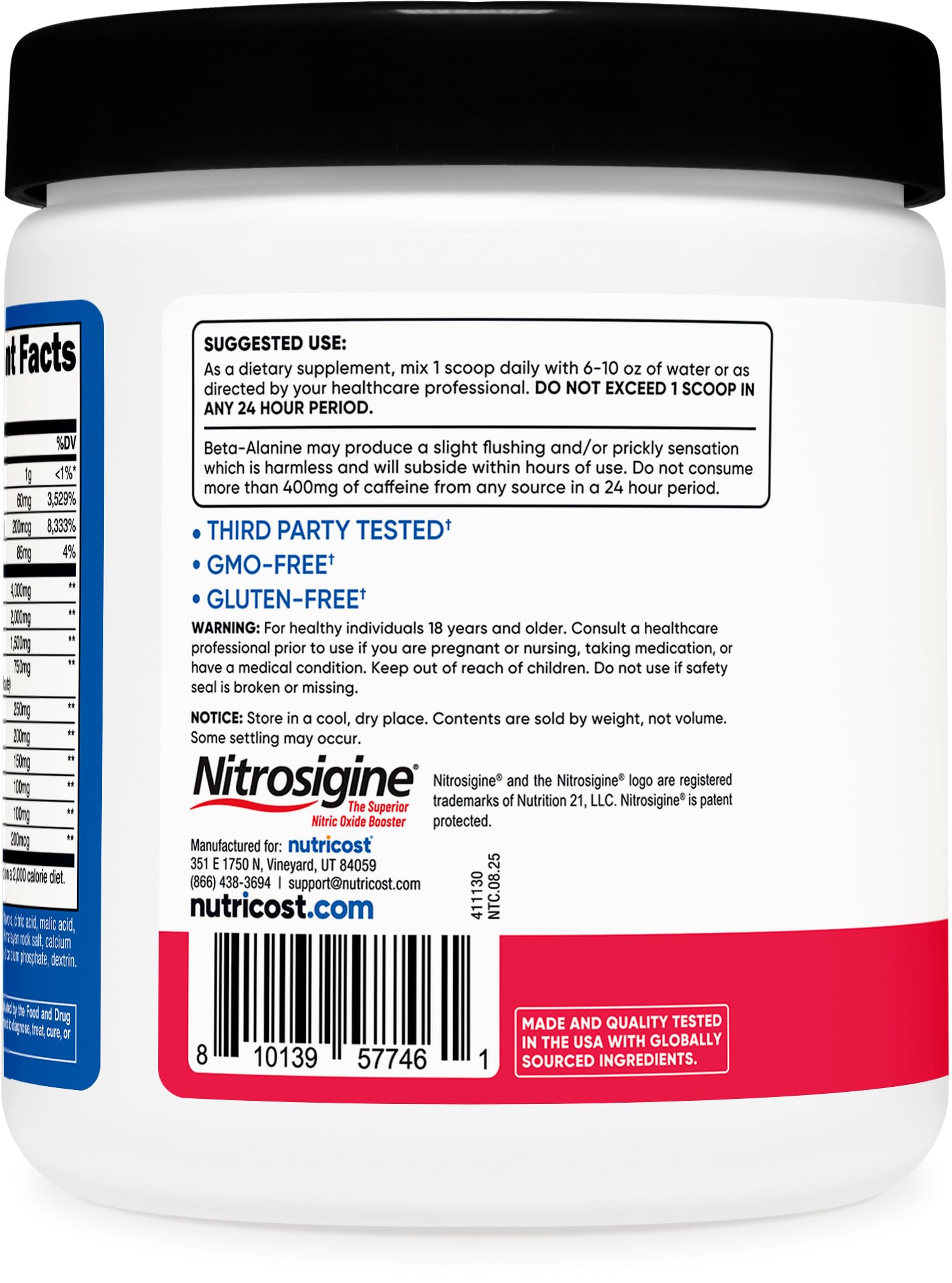 Nutricost Pre-Entrenamiento mezcla con agua para entrenamiento previo.
