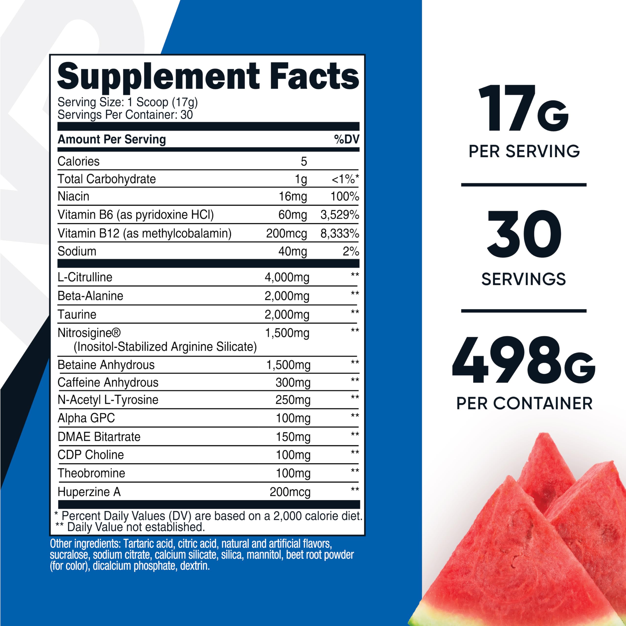 Nutricost Pre-Entrenamiento Sandía, dosis lista para medir antes del entrenamiento
