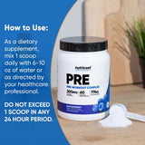 Ingrediente beta-alanina y taurina en Nutricost Pre-entrenar, soporte para rendimiento.