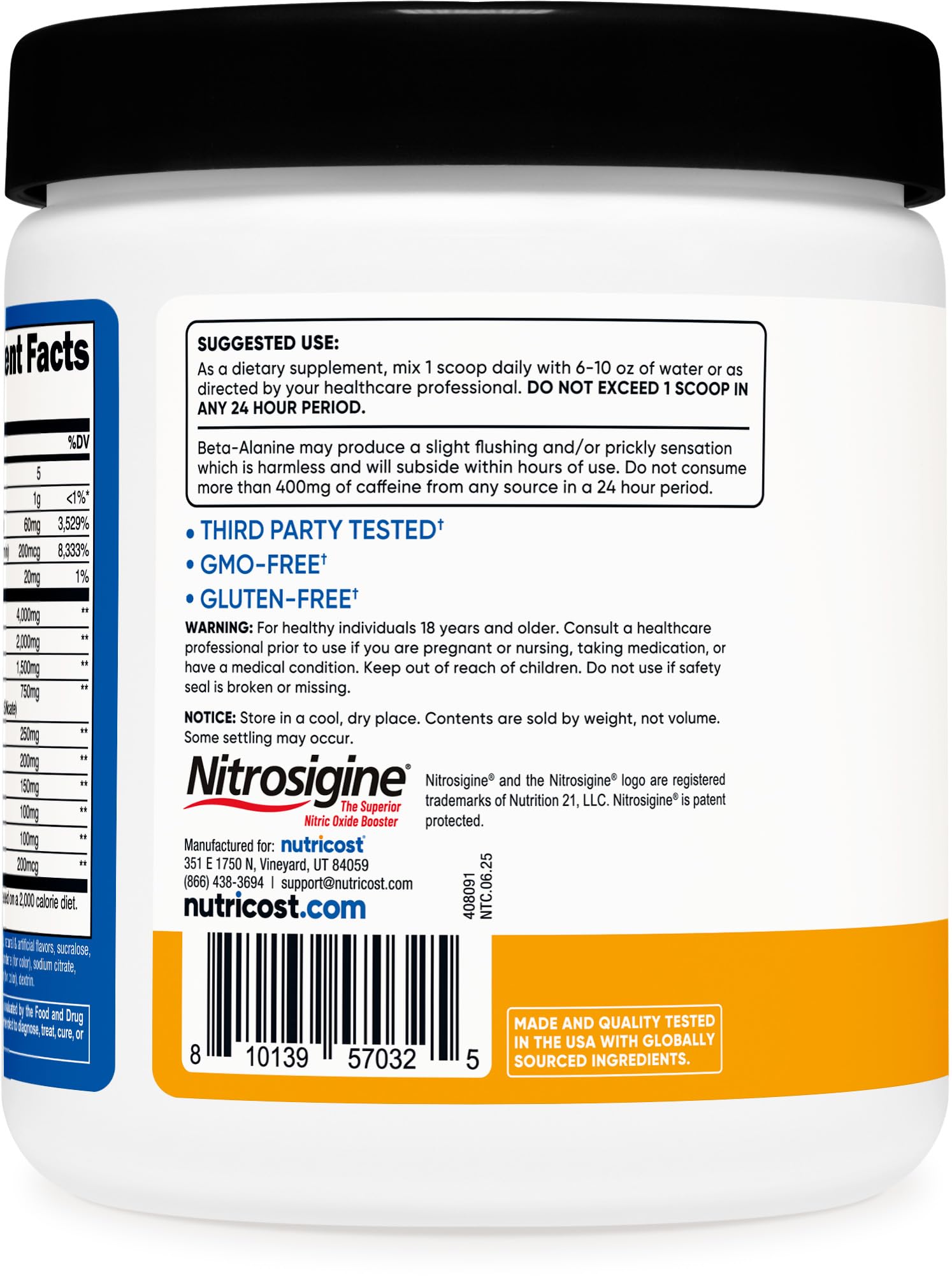 Nutricost Pre-Workout entrenamiento intenso con impulso de energía.