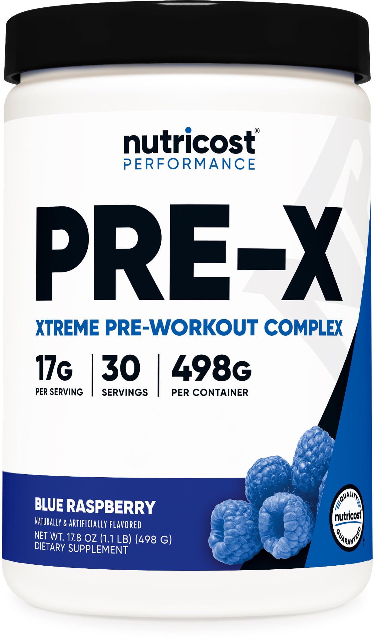 Nutricost Pre-X Extremo: bote visible, energía para entrenamientos más intensos.