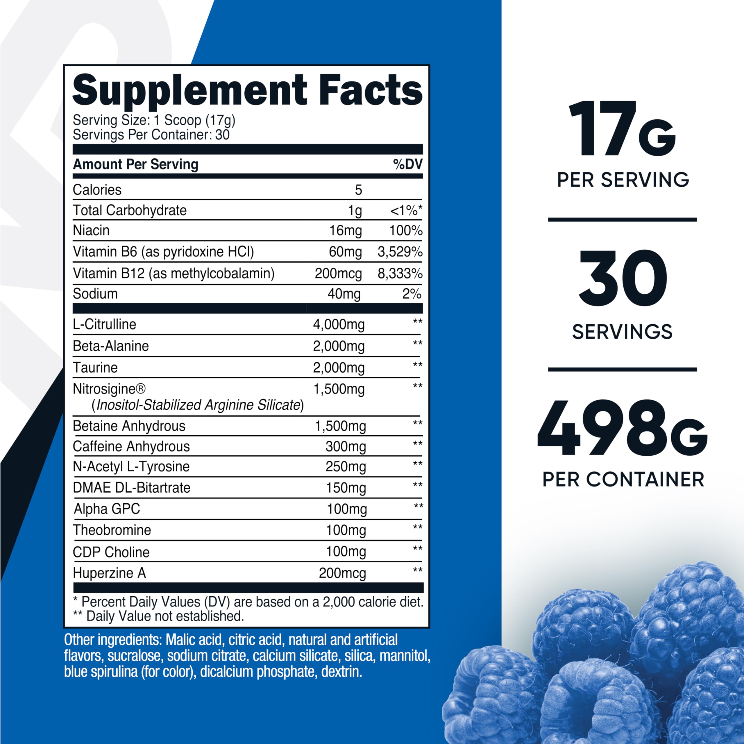 Nutricost Pre-X Extremo, cuchara medidora, dosificación precisa para rendimiento.