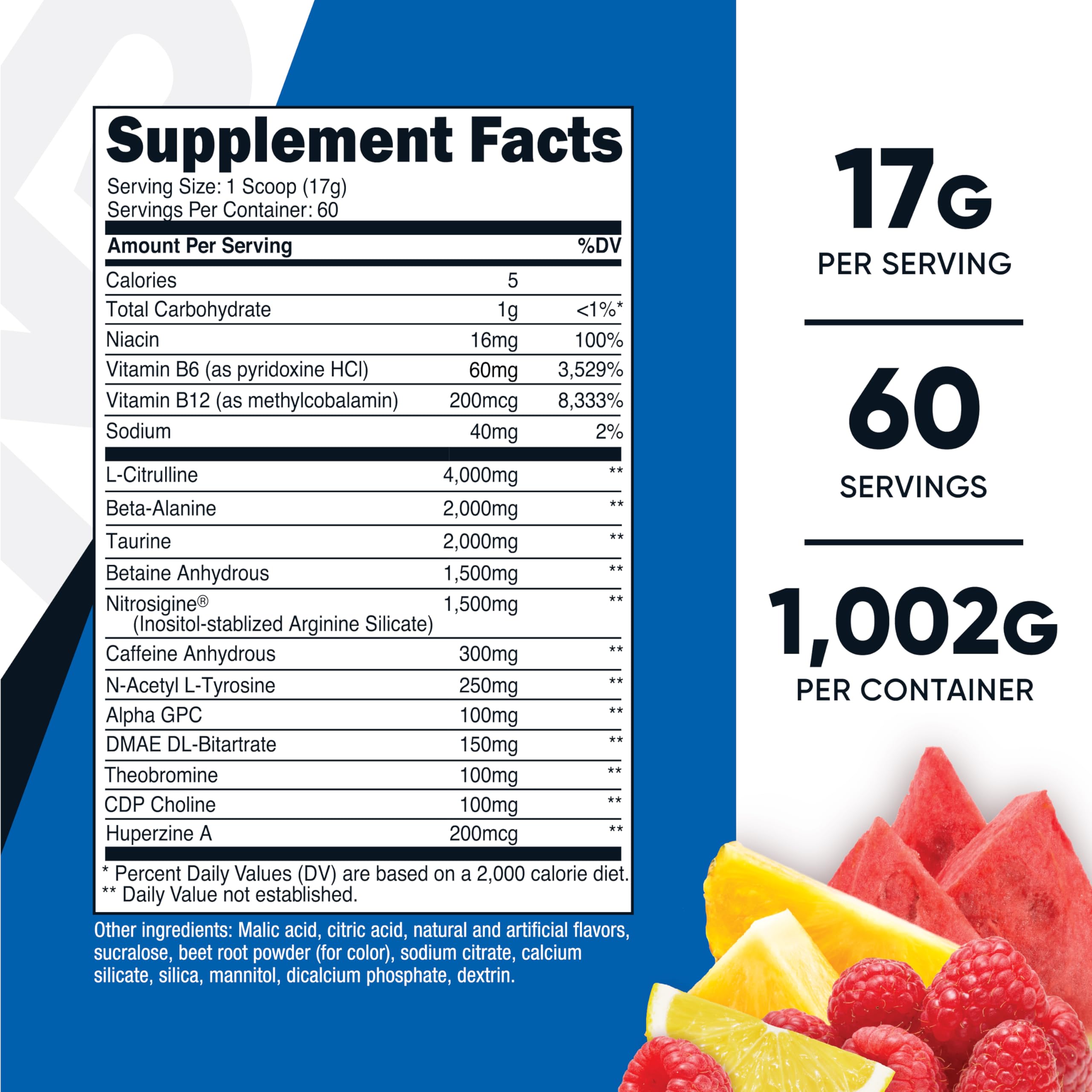 Nutricost Pre-X, botella de 60 porciones para entrenar diariamente