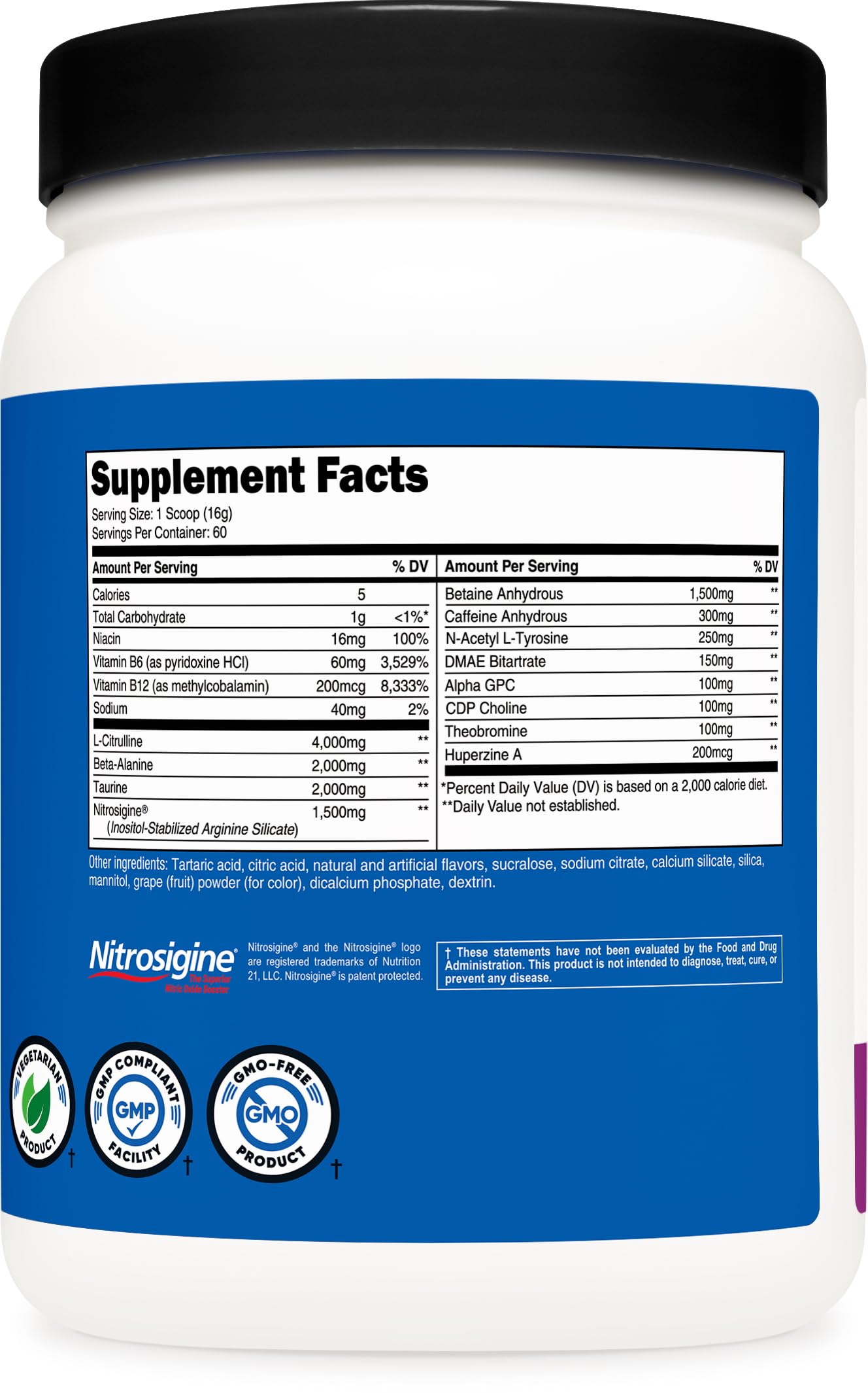 Nutricost Pre-X Xtreme empaque visible que resalta ingredientes y beneficios posibles