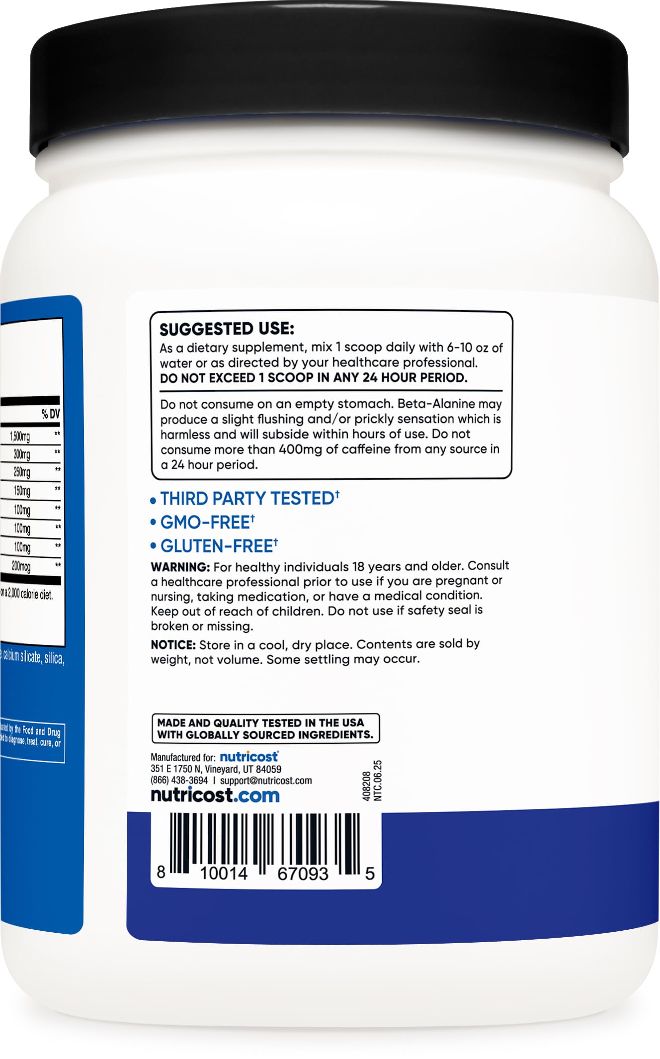 Nutricost Pre-X Xtreme, medidor de cuchara para dosis precisa.