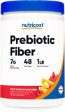 Nutricost fibra prebiótica en frasco con sabor Fruta Ponche, fibra diaria