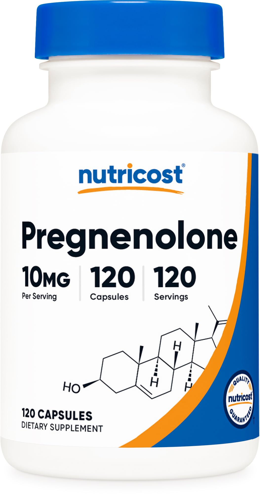 Nutricost Pregnenolona: frasco con cápsulas, listo para la rutina diaria