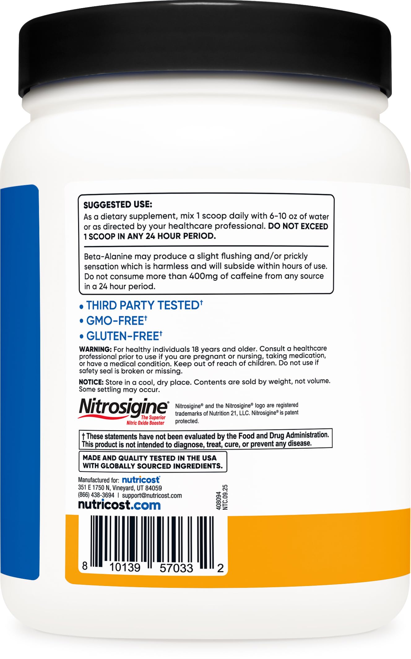Sabor durazno mango de Nutricost Preworkout Powder para entrenamiento