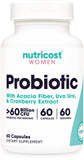 Nutricost Probiótico para Mujeres, botella de 60 mil millones CFU, apoyo digestivo diario.