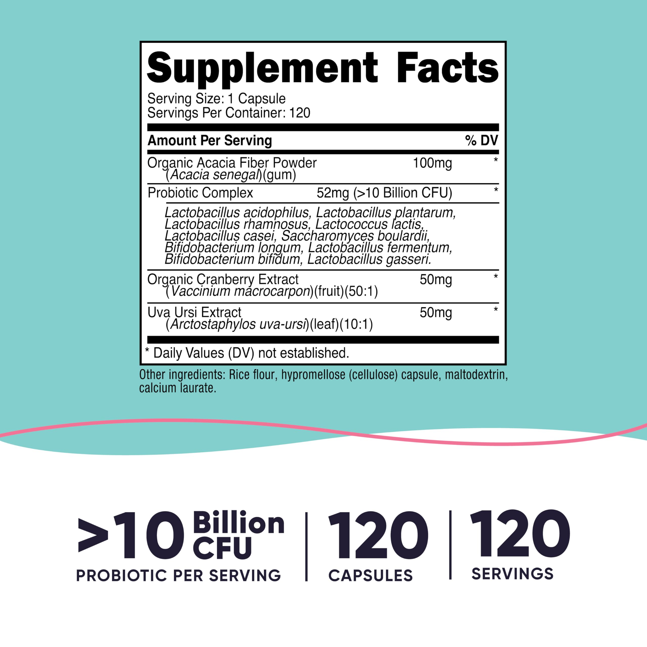 Nutricost Probiotico Mujeres: cápsulas en primer plano mostrando la dosis diaria.