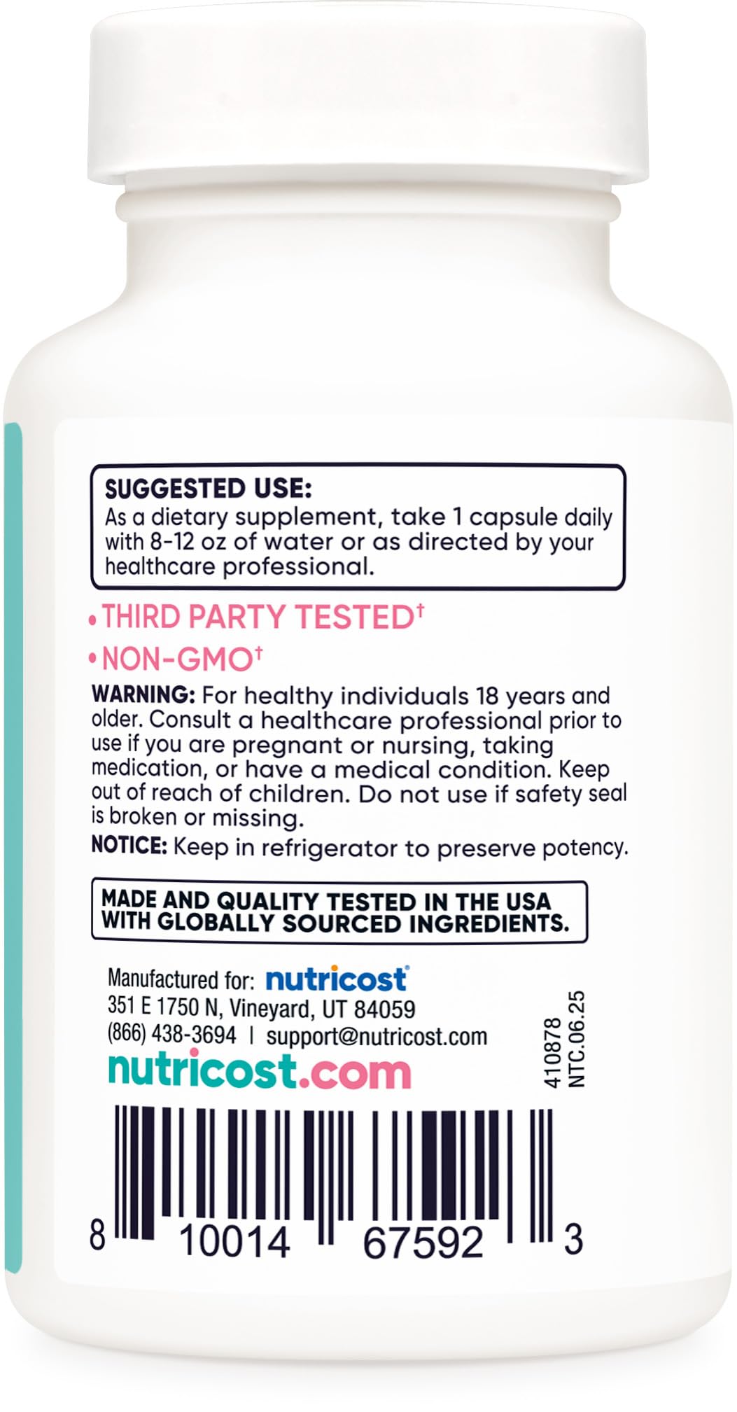 Nutricost Probiótico para Mujeres con Uva Ursi para complemento natural diario.