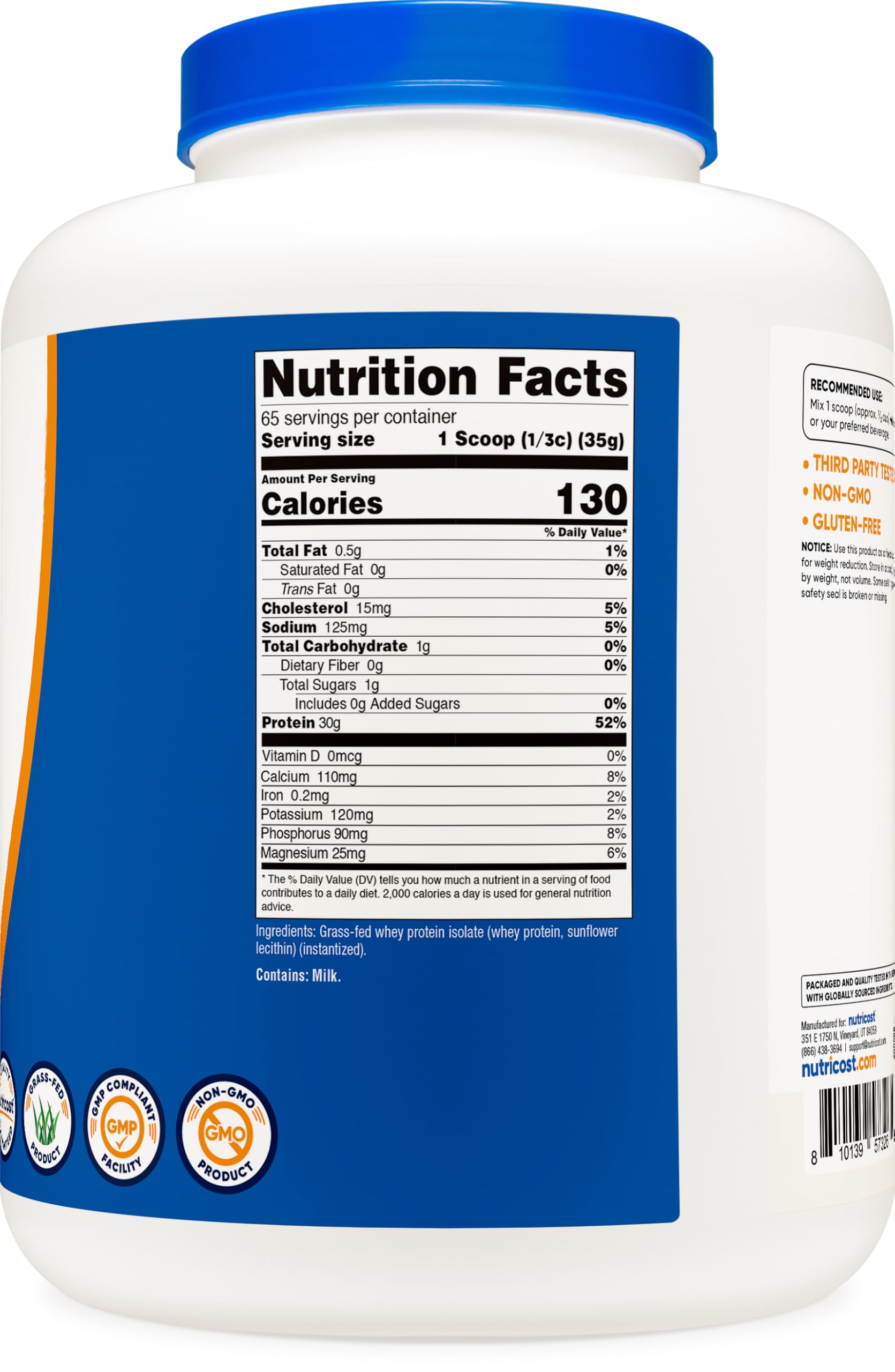 Nutricost proceso frío preserva sabor y pureza del suero.