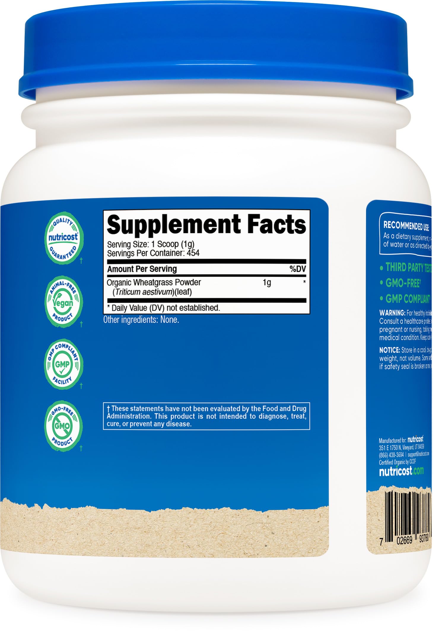 Proceso GMP y FDA registrado de Nutricost, calidad verificada