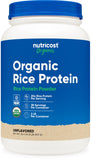 Nutricost proteína de arroz orgánica, empaque de 2 lb para consumo diario.