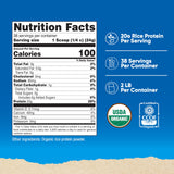 Nutricost proteína de arroz orgánica, taza medidora para porciones fáciles en batidos.