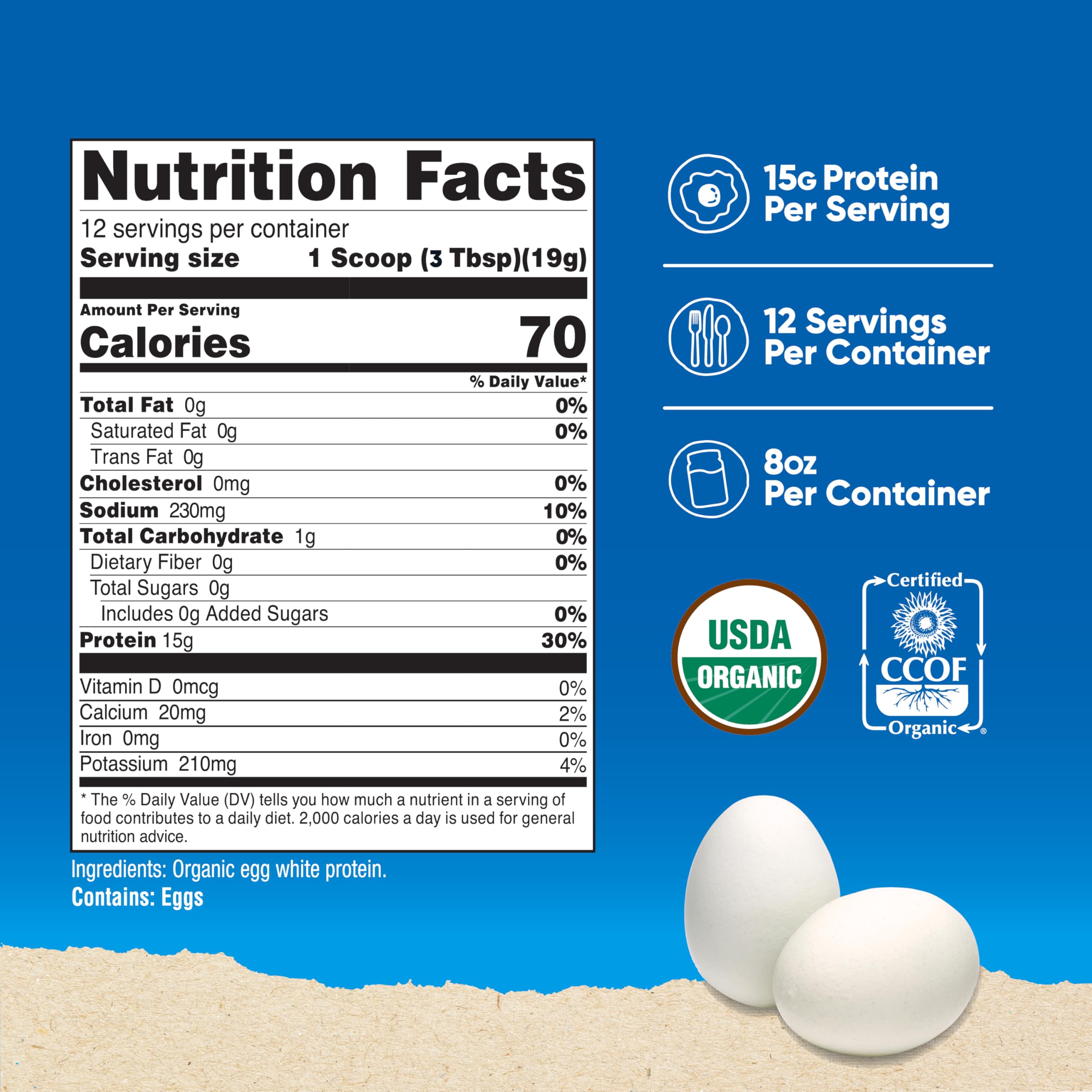 Nutricost proteína de clara de huevo sin sabor batida para batidos nutritivos