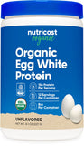 Nutricost proteína de clara de huevo sin sabor en envase 8 oz para entrenamientos