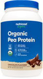 Nutricost proteína de guisante orgánica chocolate, empaque práctico para llevar y mezclar