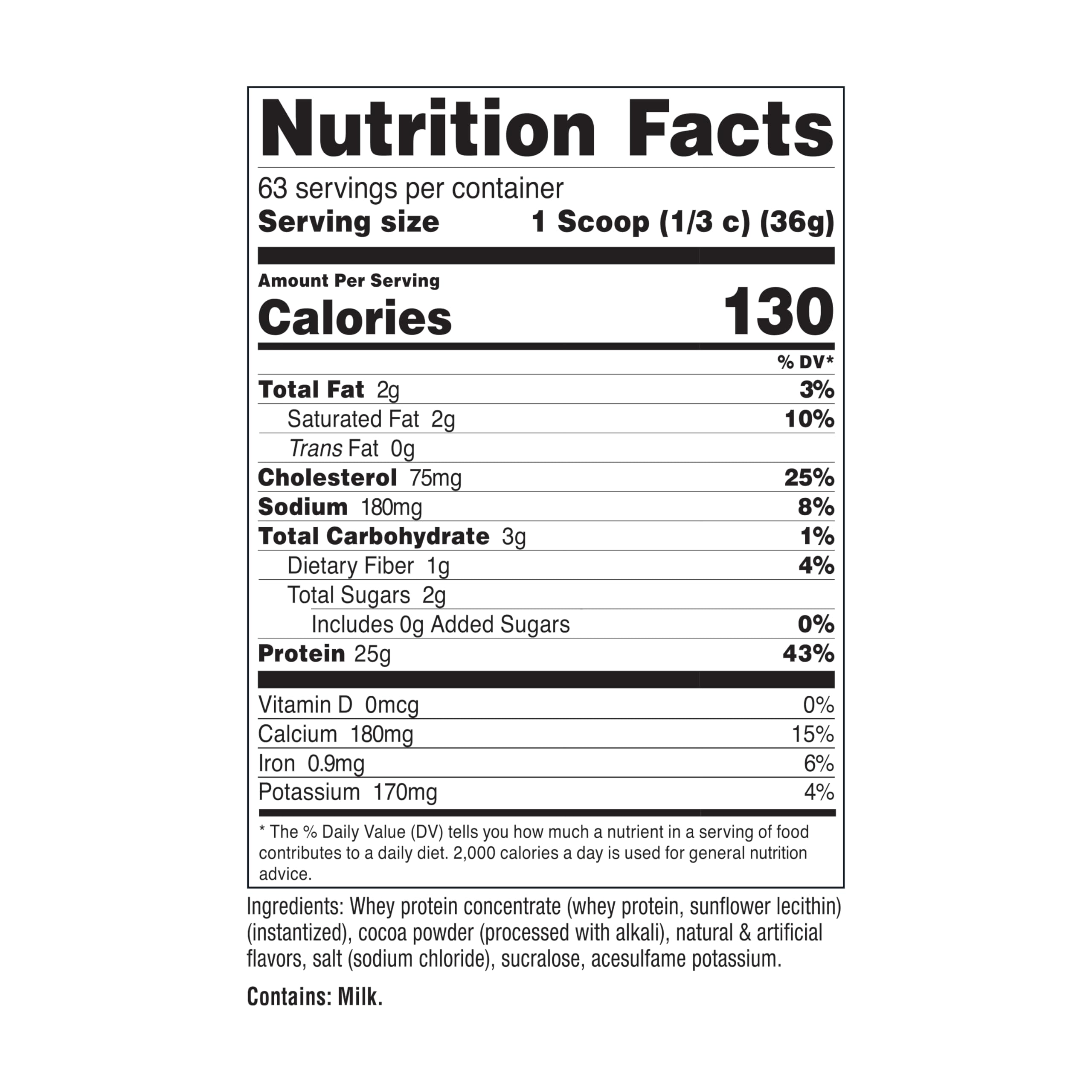 Nutricost Proteína de Suero Concentrada Chocolate envase certificado por NSF, GMP y FDA