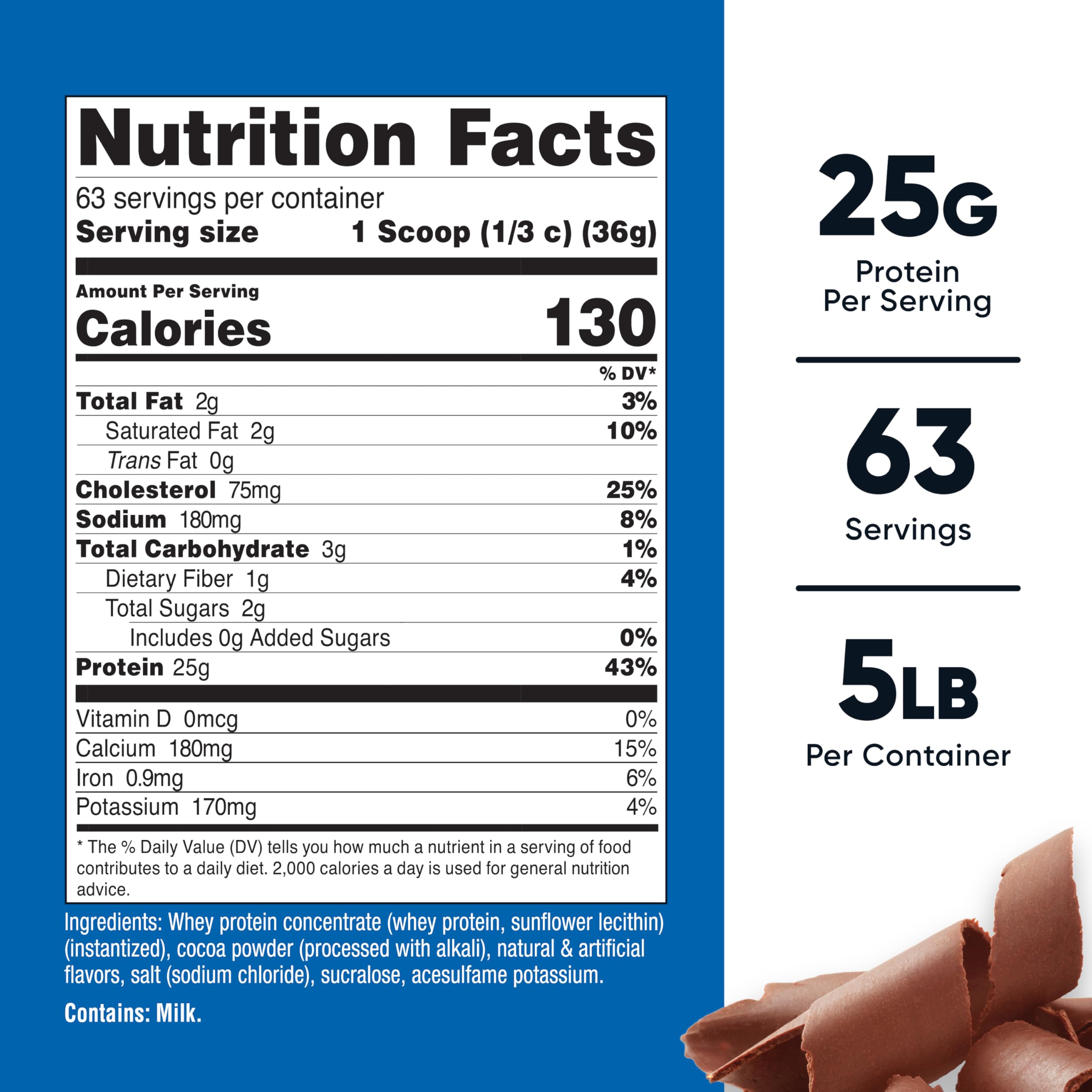 Nutricost Proteína de Suero Concentrada Chocolate sabor chocolate con leche para batidos cremosos