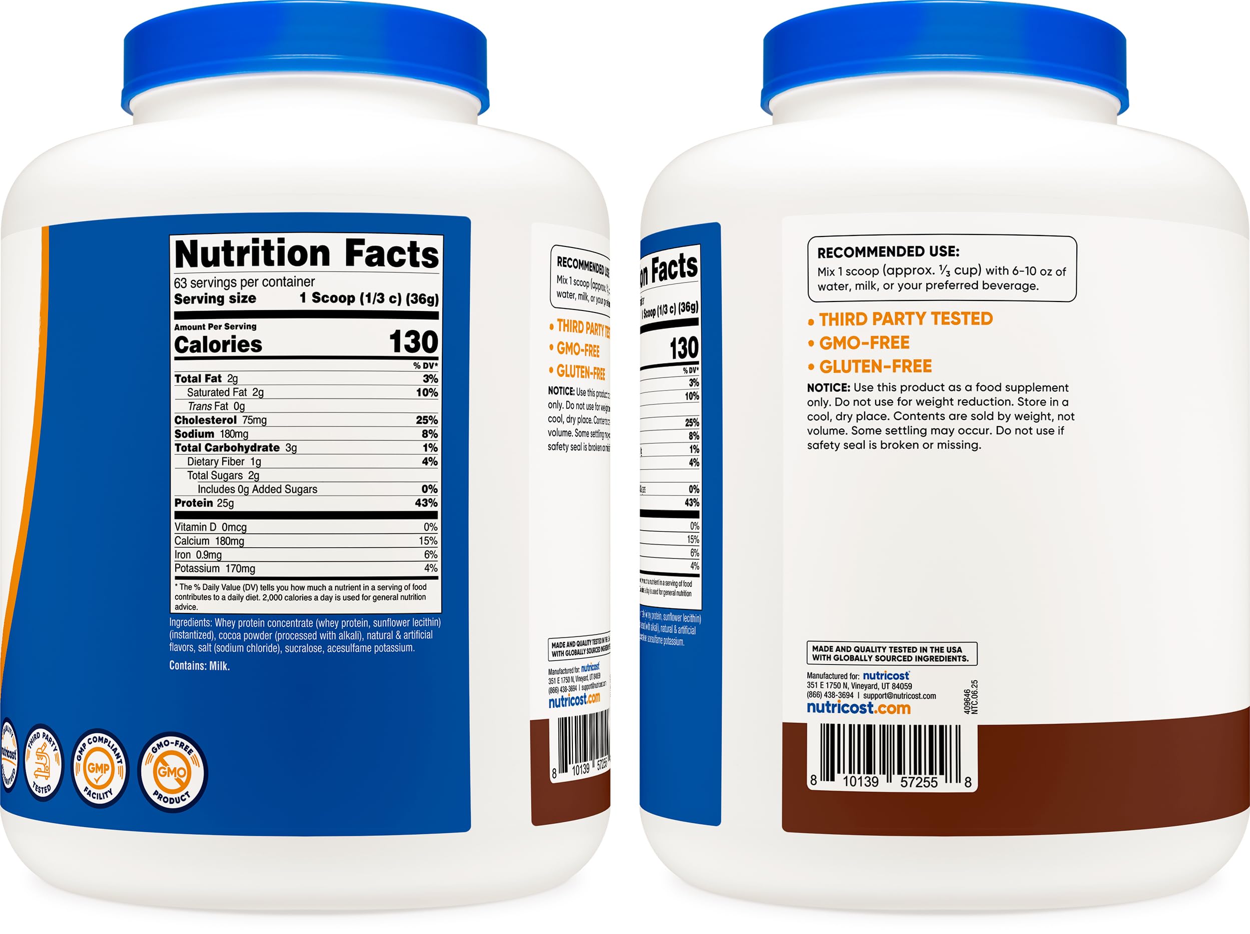 Nutricost Proteína de Suero Concentrada Chocolate uso diario para apoyo proteico