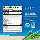 Etiqueta Nutricost con certificado USDA Orgánico para proteína de guisante.