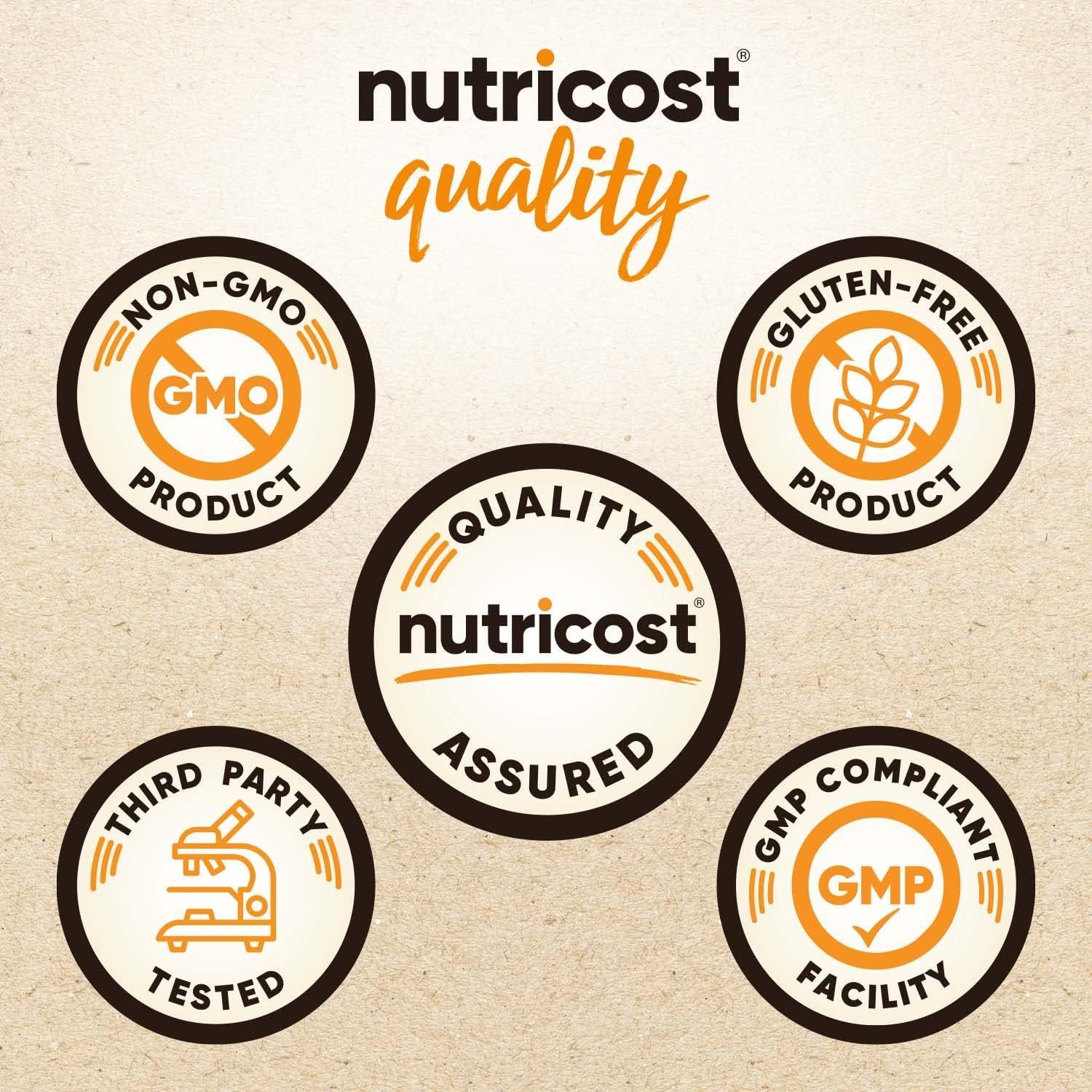 Proteína de guisante orgánica Nutricost usada en yogur o avena.
