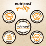 Proteína de guisante orgánica Nutricost usada en yogur o avena.