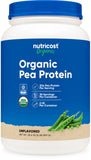 Nutricost Proteína de Guisante Orgánica en polvo, envase de 2 libras, ideal para batidos.