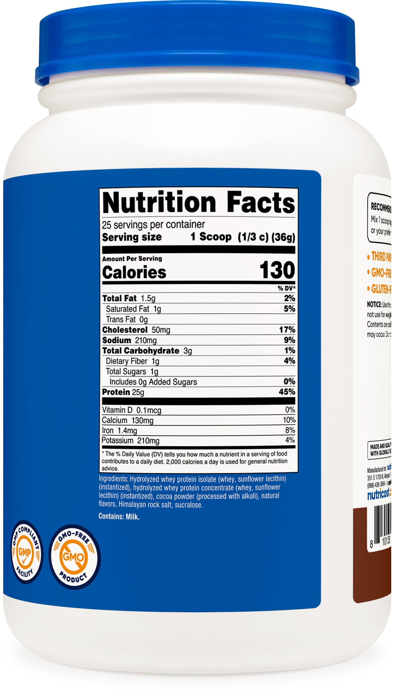 Nutricost proteína hidrolizada de suero chocolate, escena de entrenamiento para post-entrenamiento.