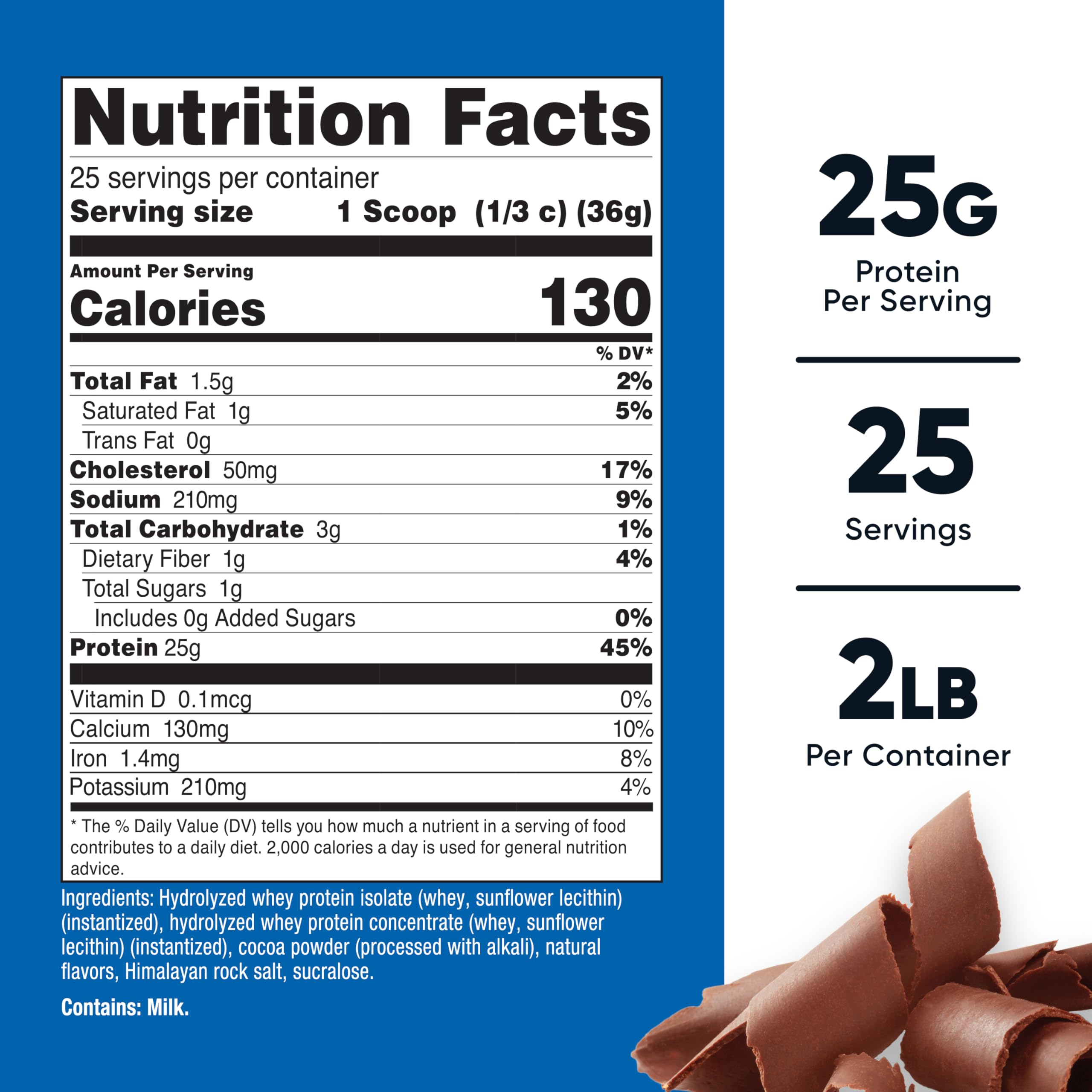 Nutricost proteína hidrolizada de suero chocolate, vaso de mezcla para preparación rápida.