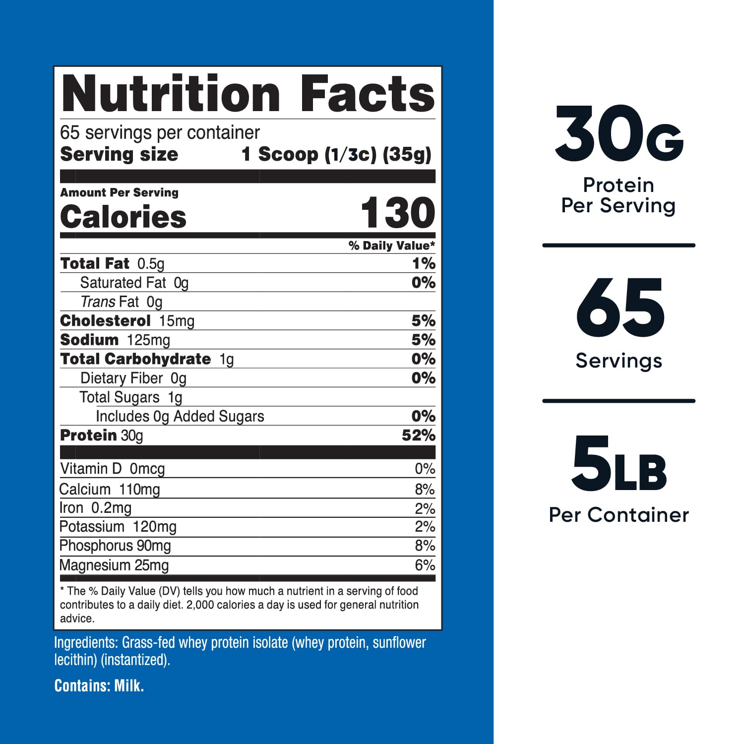 Nutricost proteína sin sabor aislada pasto, versátil para mezclas en batidos.