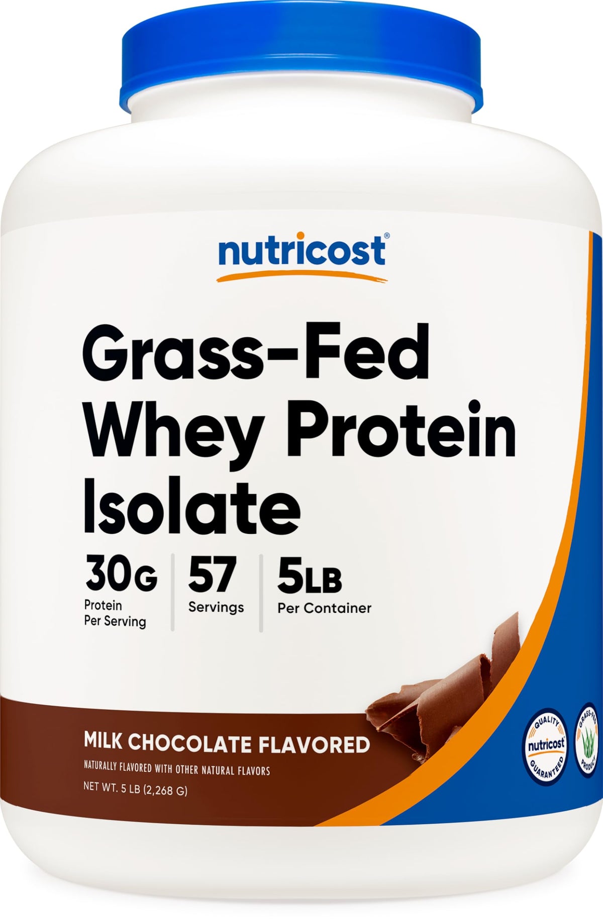 Proteína Nutricost de suero aislada alimentada con pasto, botella de chocolate para recuperación diaria