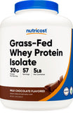 Proteína Nutricost de suero aislada alimentada con pasto, botella de chocolate para recuperación diaria