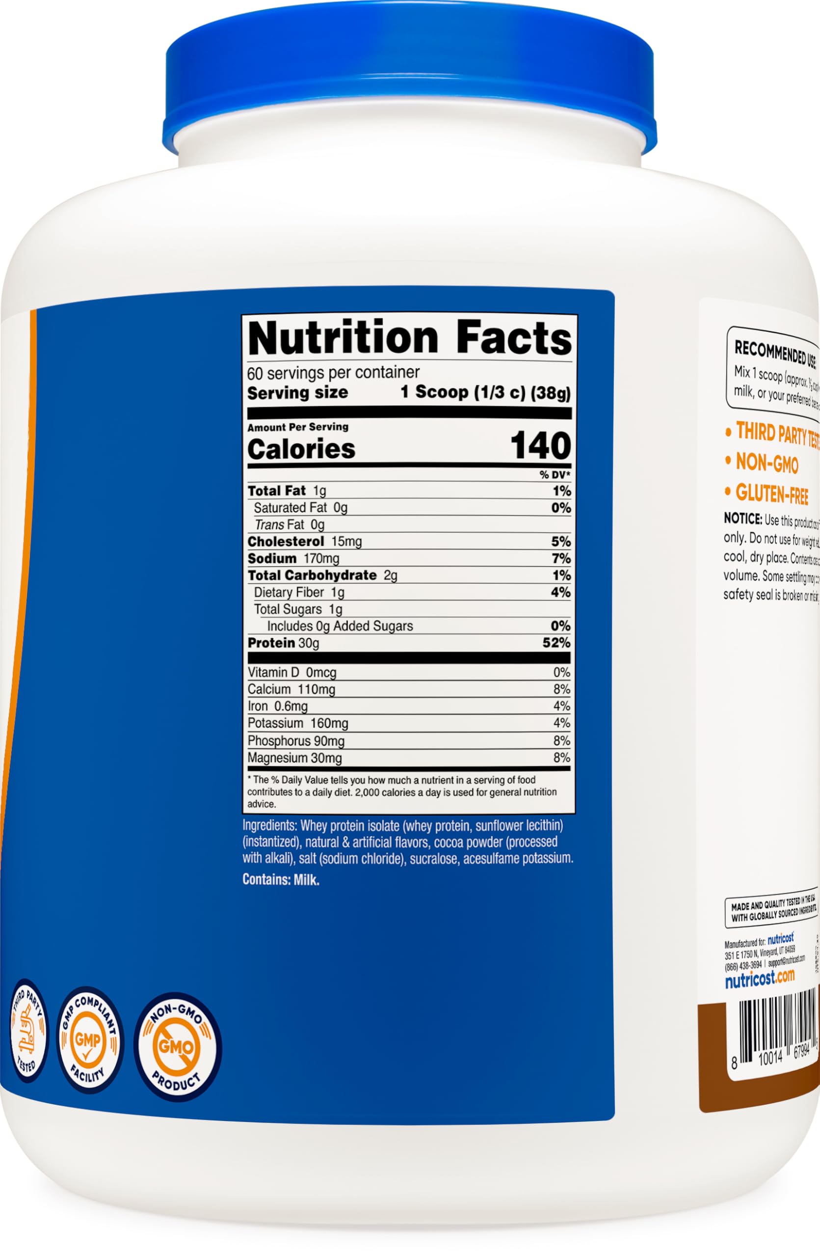 Nutricost Proteína de Suero Aislada Mocha, textura cremosa en batido delicioso