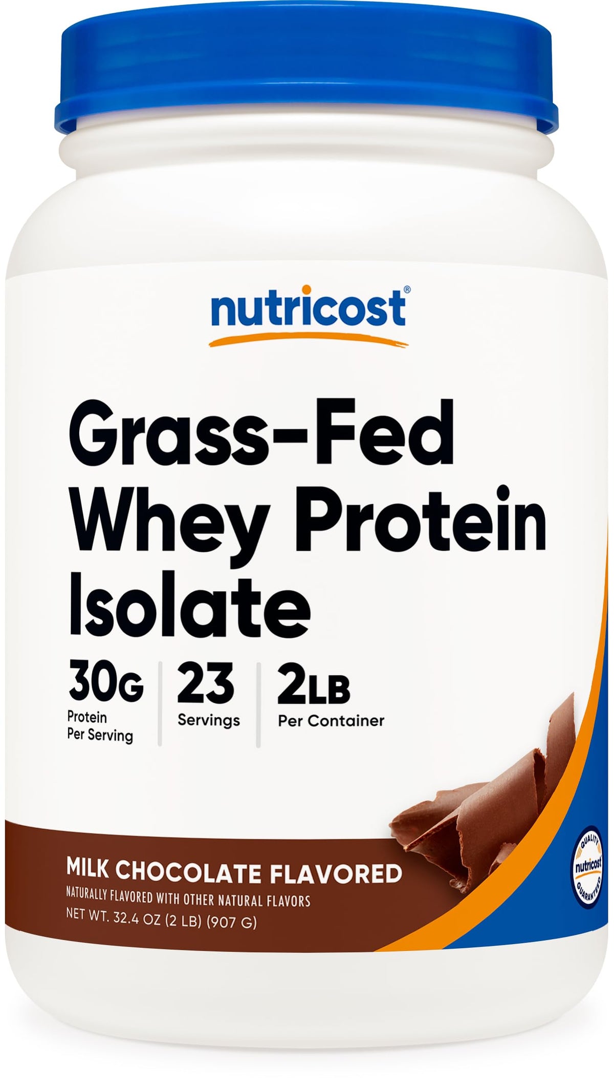 Nutricost proteina de suero aislada de pasto en botella, ideal para batidos de chocolate