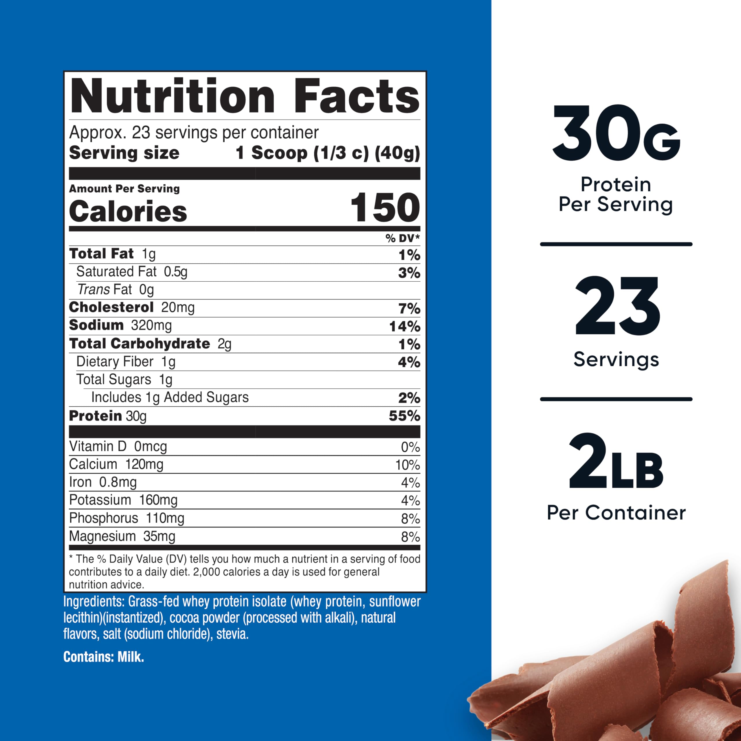Nutricost proteina aislada de suero, cuchara medidora lista para batidos de chocolate