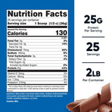 Nutricost Proteína de Suero concentrado Chocolate etiqueta detalle, porciones visibles