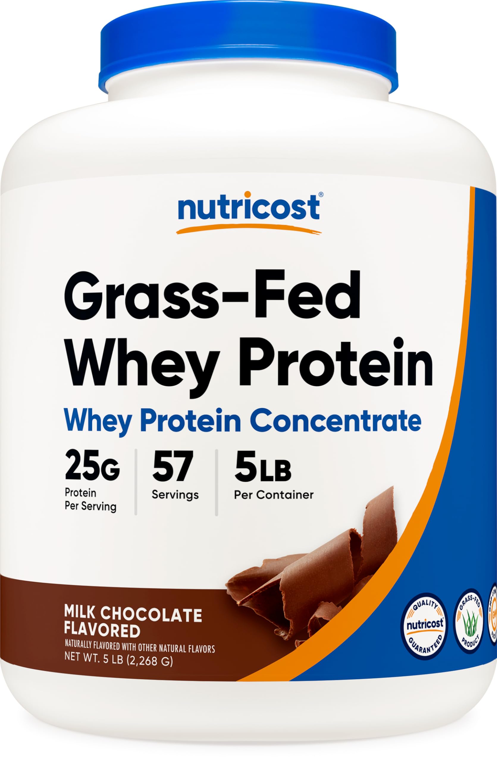 Nutricost Proteína de suero pasto chocolate, bote 5 lb, ideal para batidos cremosos