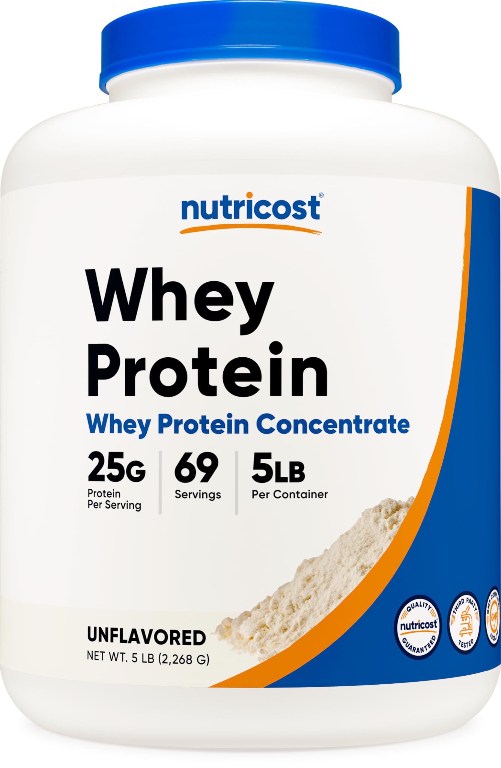 Nutricost proteina de suero sin sabor en bote, ideal para batidos post entrenamiento