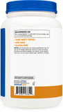 Etiqueta Nutricost whey aislada con sello GMP y FDA, calidad garantizada