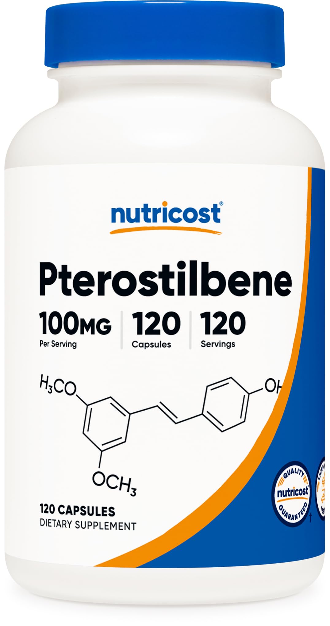 Nutricost Pterostilbene: cápsulas y botella, ideal para un apoyo diario de bienestar